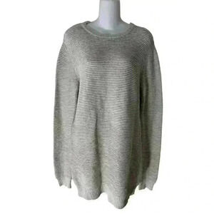 H&M Cotton Pullover Grey Round Neck Sweater Sz Medium